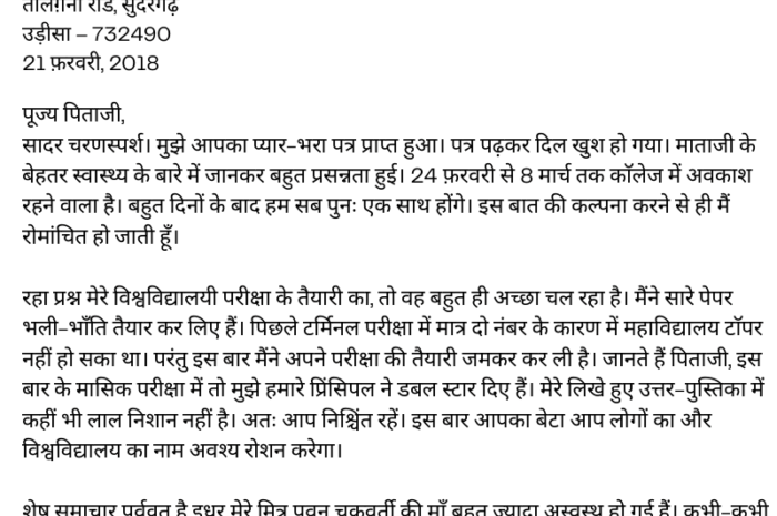 essay about letter in hindi